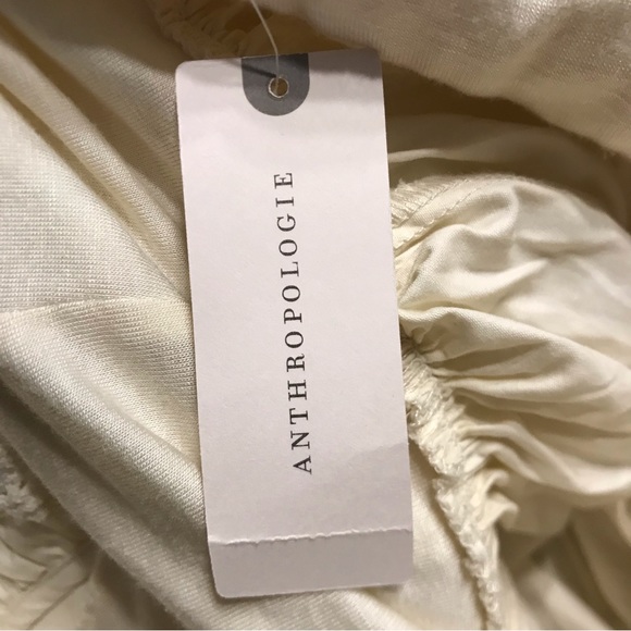 NWT $160 Anthropologie EN SAISON Creme Ruffled Square Neck Mini Dress Sz Medium - Picture 12 of 15